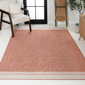 Alda Modern Minimalist Mingled Solid Indoor/Outdoor Area Rug